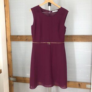 Ricki's Purple Sleeveless Gold Zipper Fit & Flare Dress‎ Sz 8
